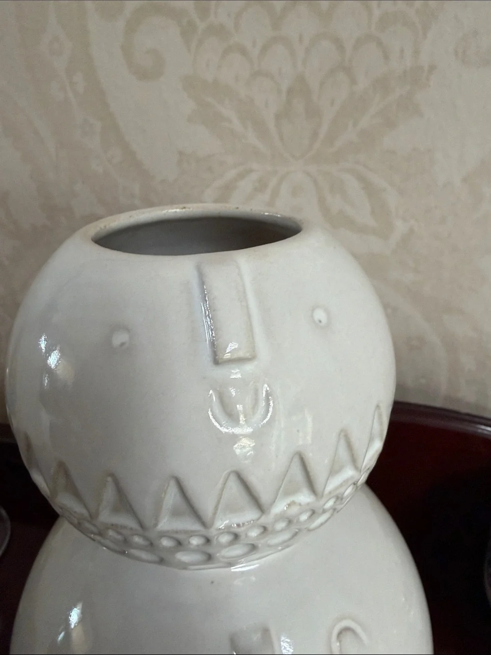 West Elm + Atelier Stella  double face white ceramic vase